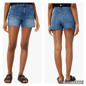 Madewell High-Rise Frayed Lavista Wash Denim Shorts Size 29